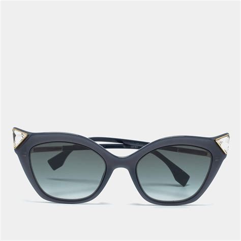 Fendi Grey Gradient Cat Eye Sunglasses FF 